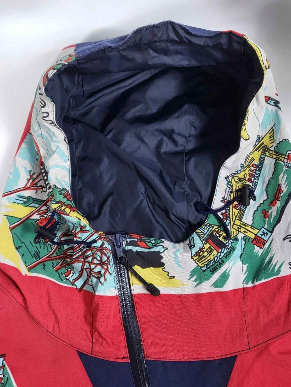 Bohemians Hooded Windbreaker w/ New York Map Vinyl Raincoat Collectable XL